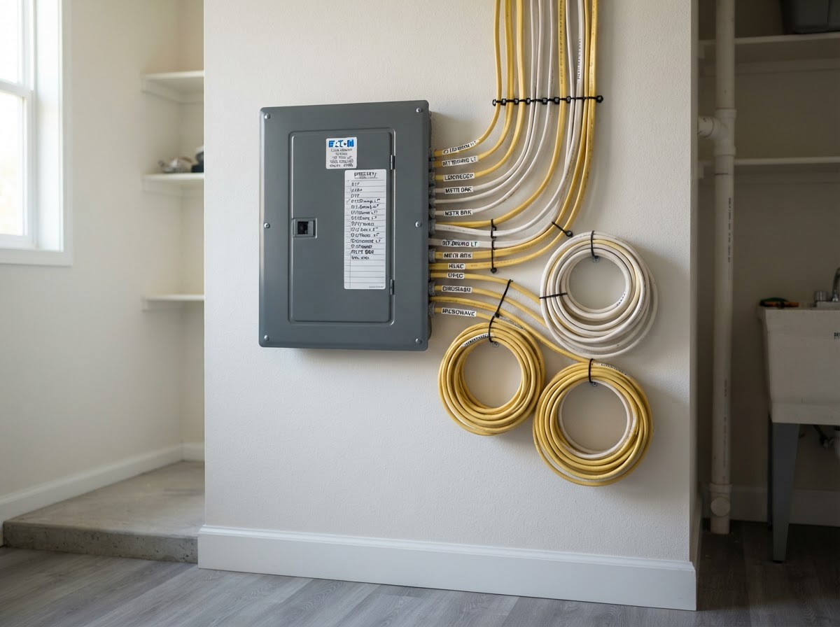 Clean 200-amp electrical panel installation by Brent Brothers Wiring Solutions in Chesterfield, VA