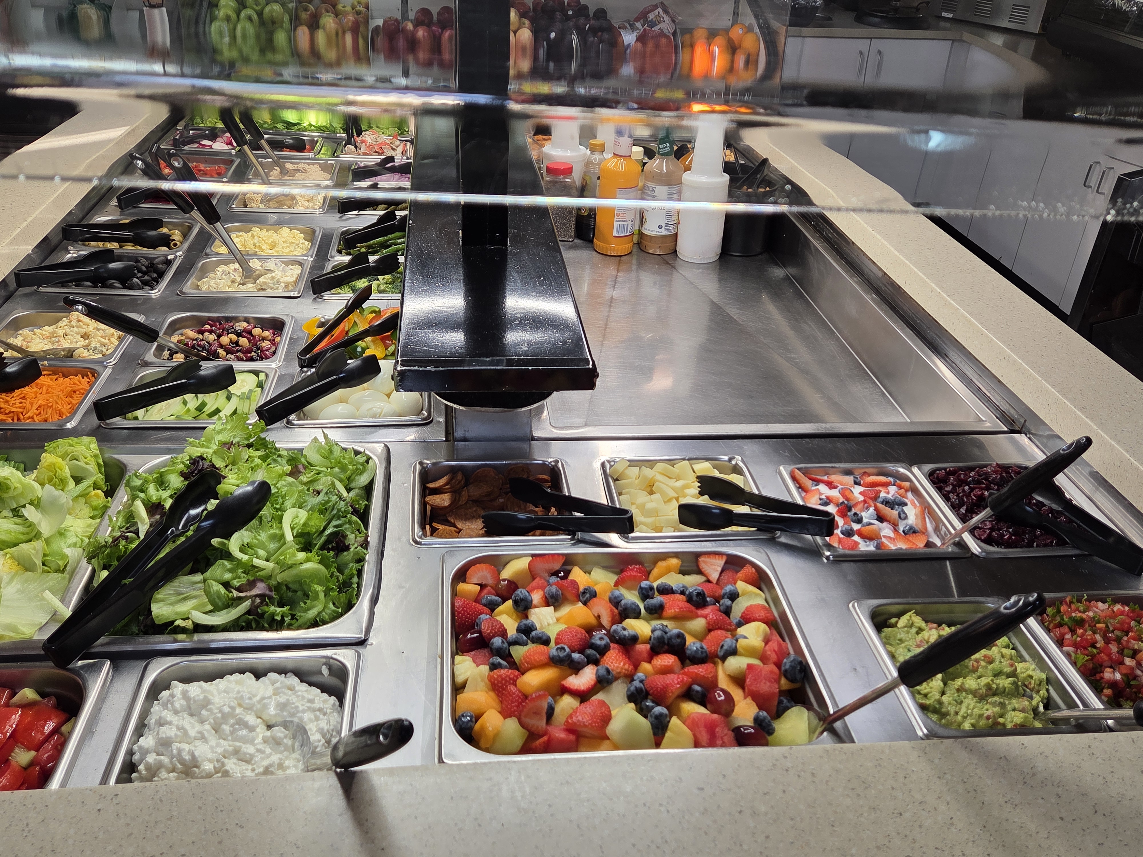 Fresh fruit, melons, and berries at the Sap's salad bar