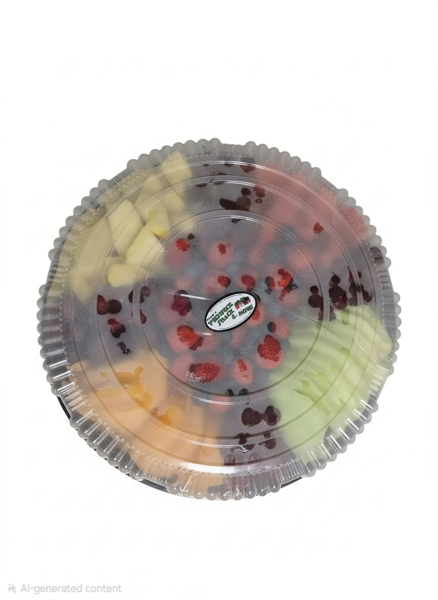 Sap's fresh sliced fruit catering platter with dome cover ready for pickup