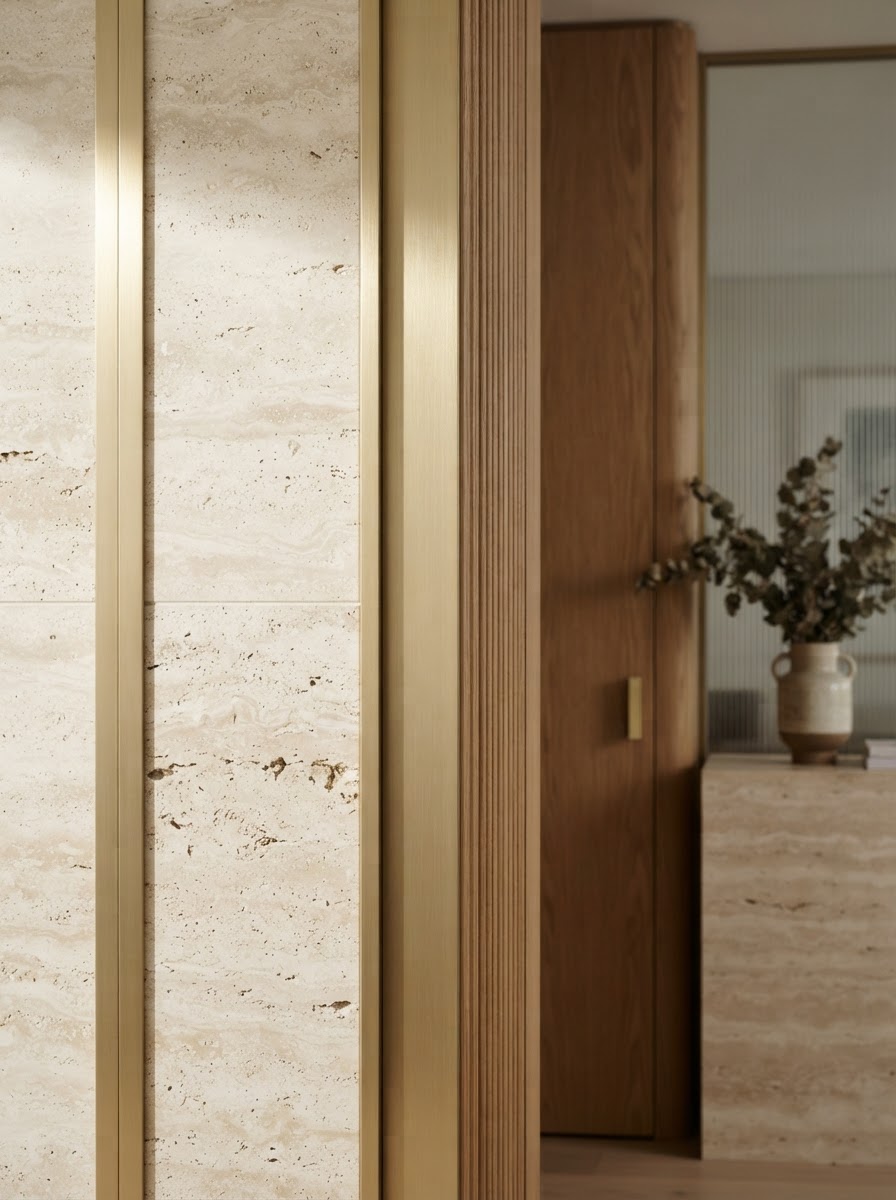 Architectural detail study of luxury interior materials