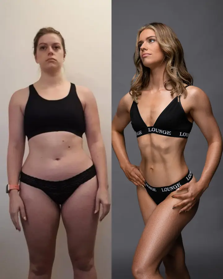 Client before coaching and at her photoshoot