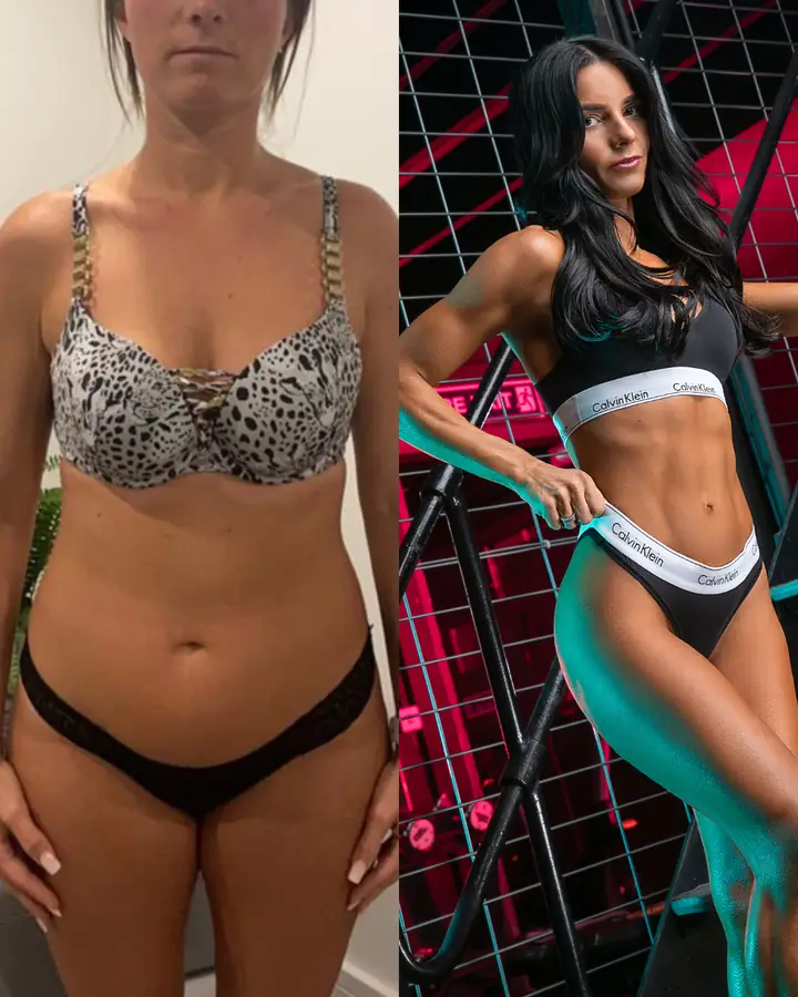 Client before coaching and at her photoshoot