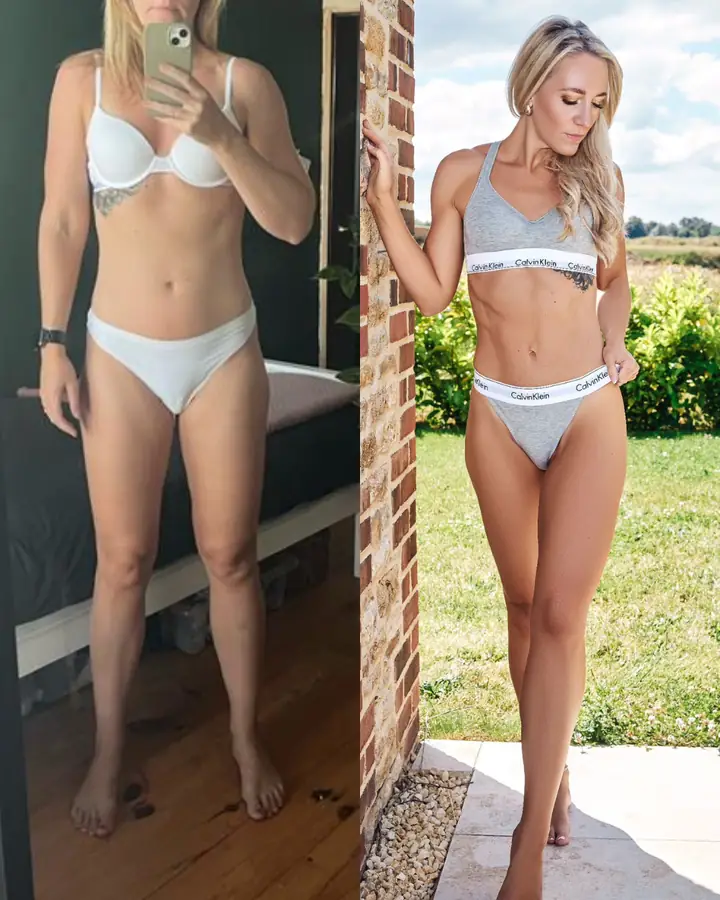 Client before coaching and at her photoshoot