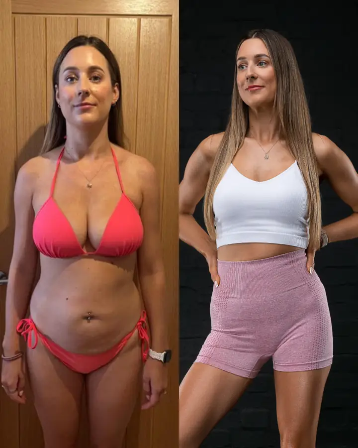 Client before coaching and at her photoshoot