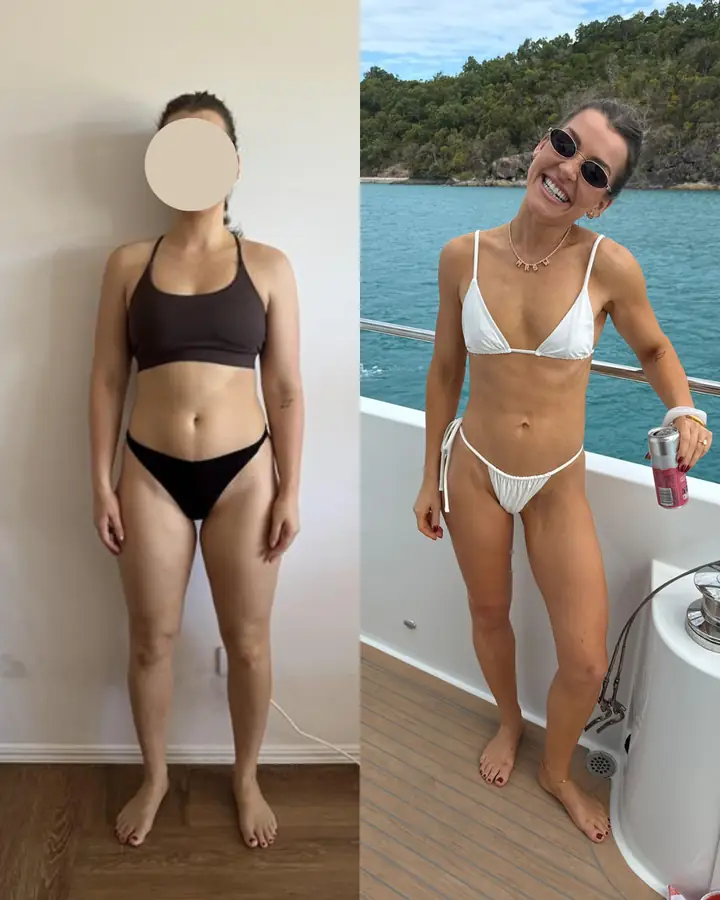 Client before coaching and at her photoshoot