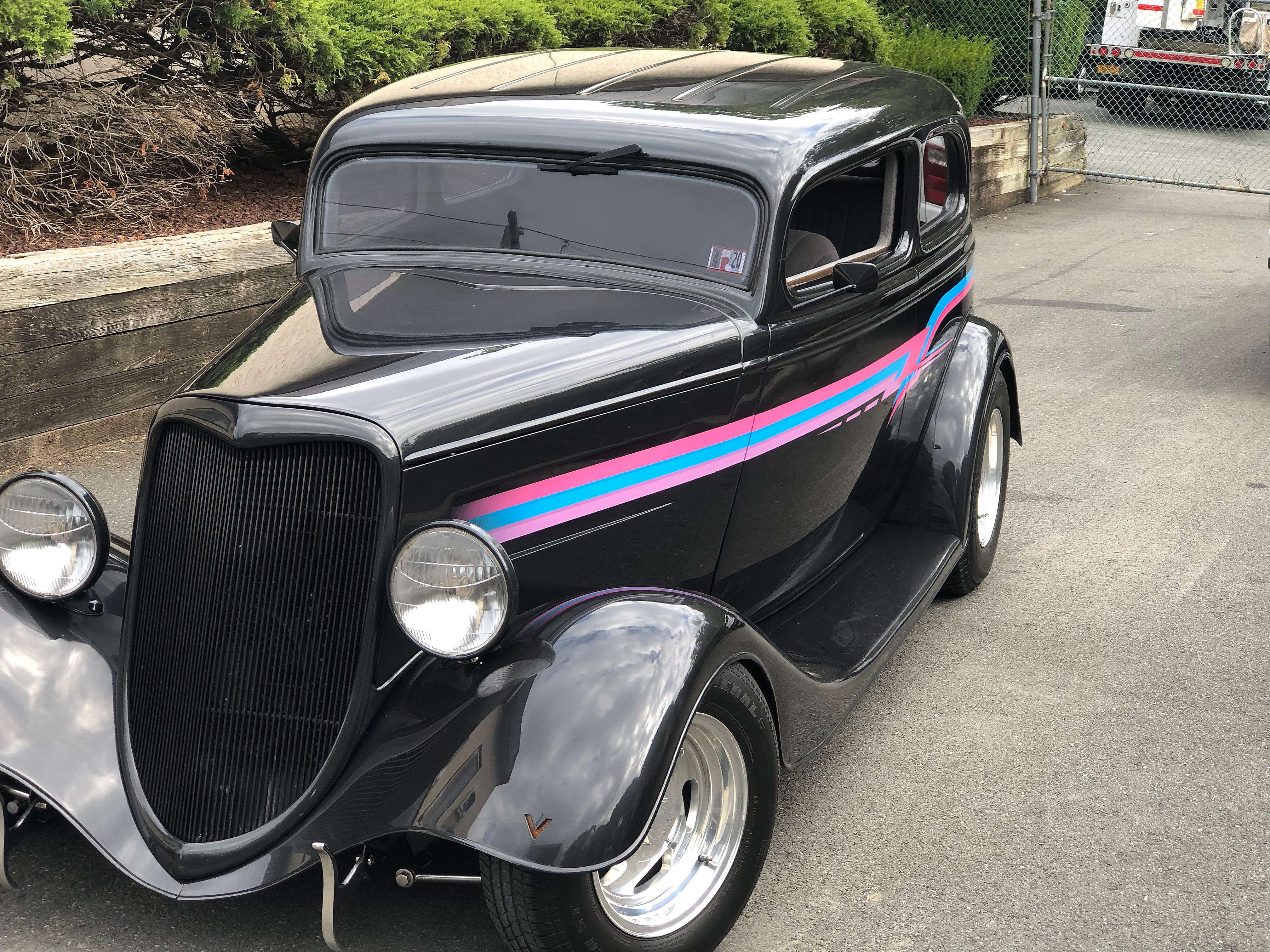 Classic black coupe custom paint and finish restoration at Greg Zurla's Auto Body, Congers, NY