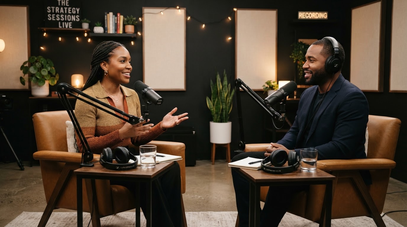Tarletta Williams conducting a guided interview at Studio 7