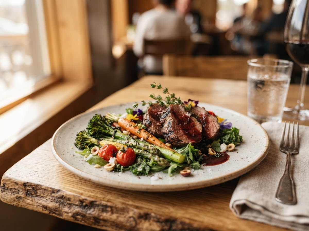 A plated farm-to-table dish at a Colorado restaurant