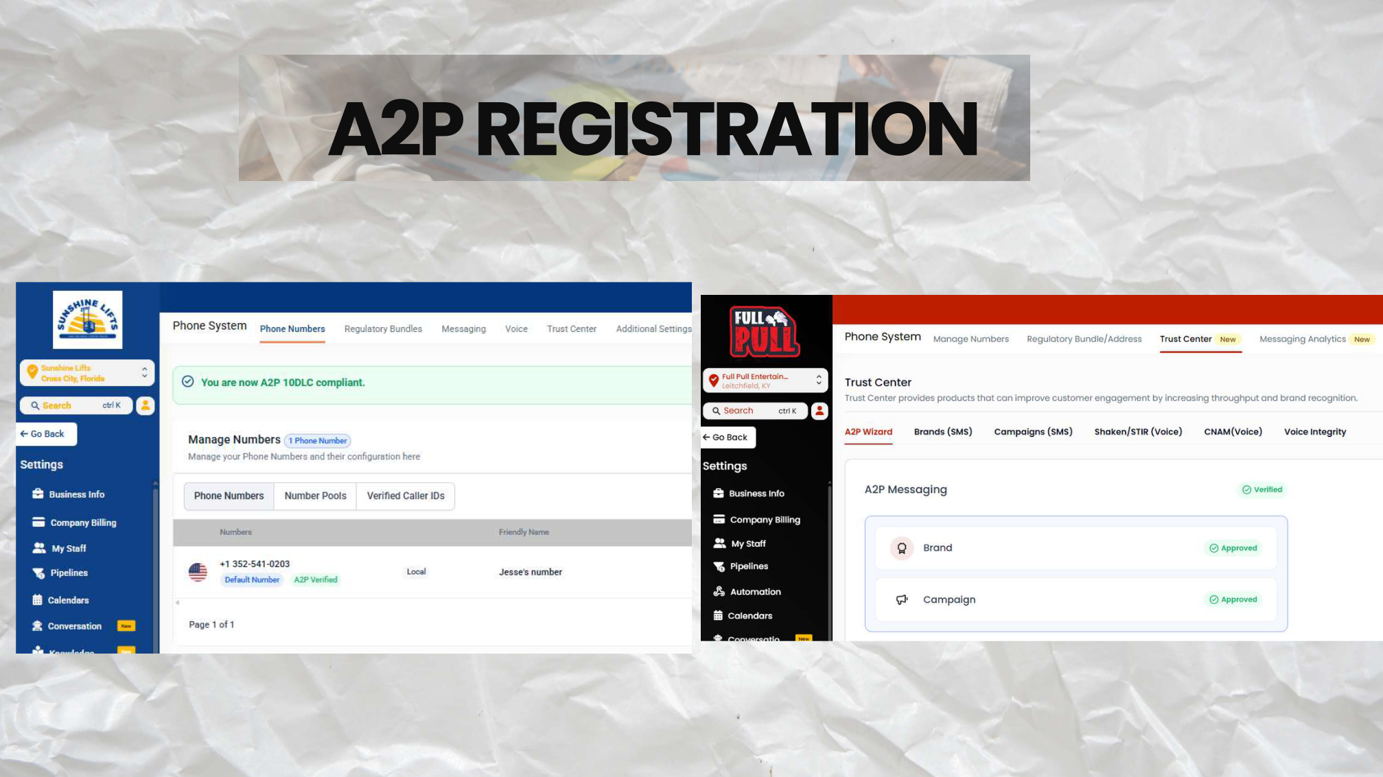 A2P 10DLC Compliance and Verified Number Management