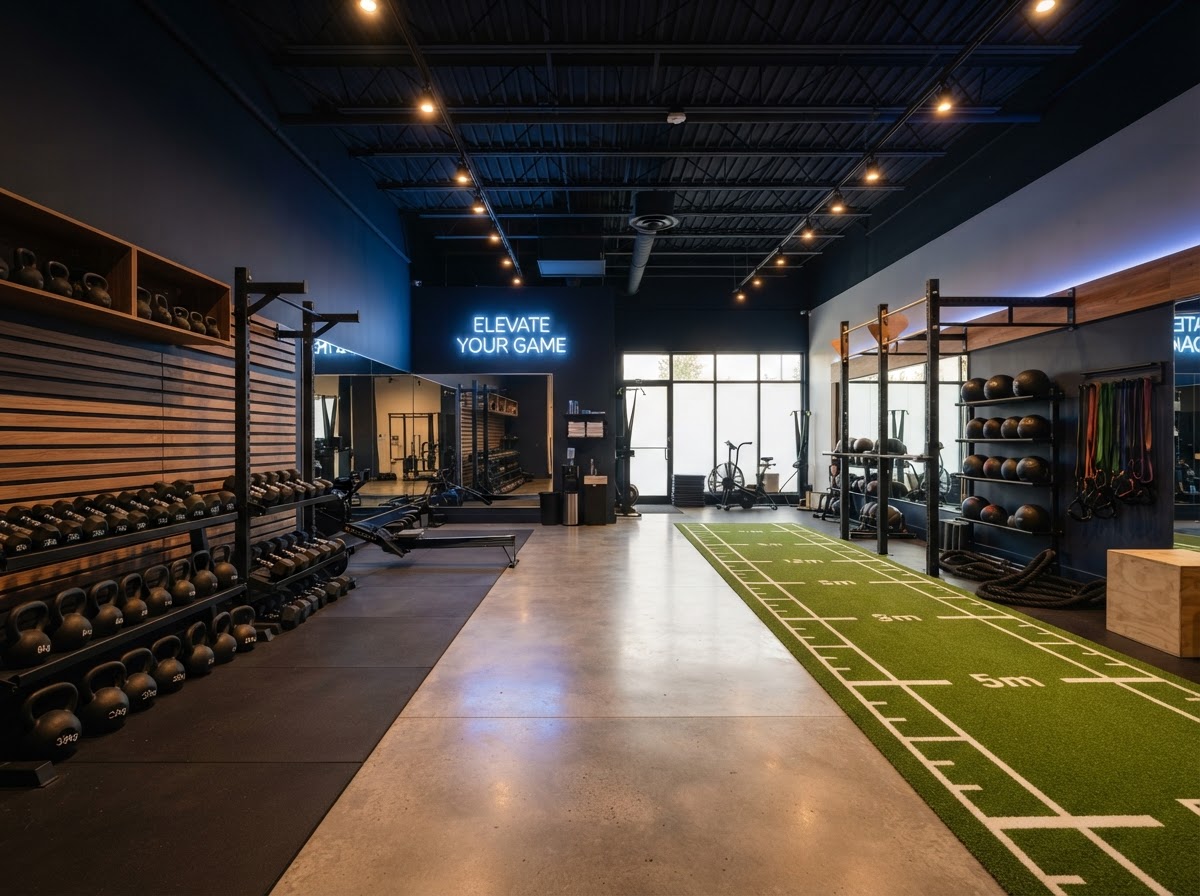 The training floor inside Pure Performance Fitness Center, a boutique studio in Springfield, IL
