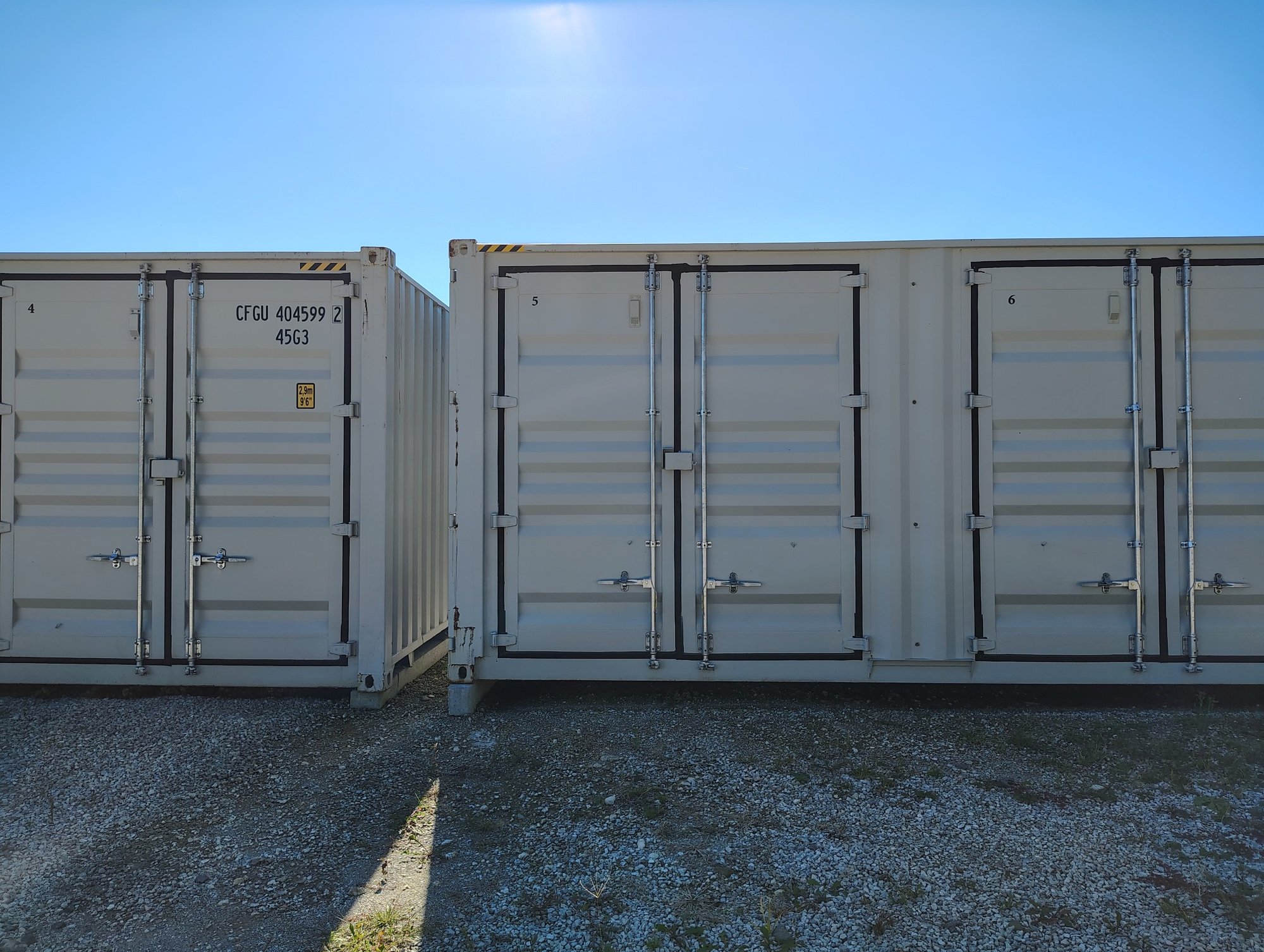 Exterior closed view of brand-new 7 by 9 foot storage units at Ragersville Storage LLC