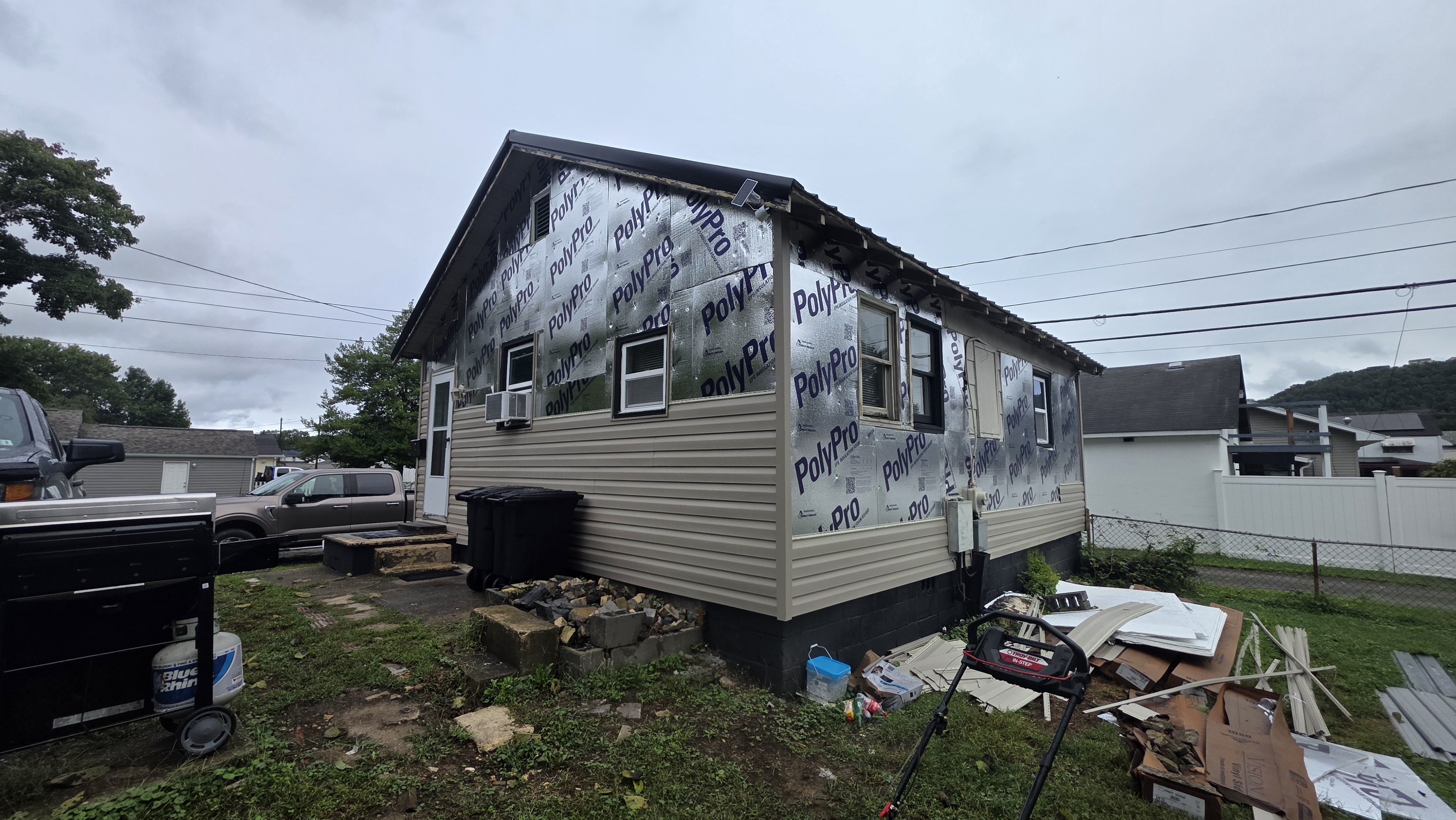 Exterior siding, soffit and deck construction
