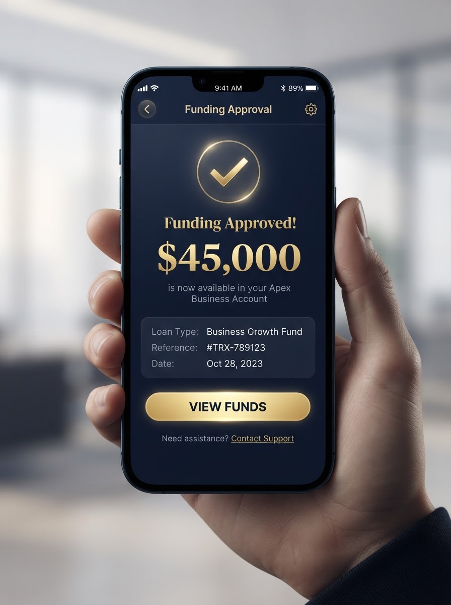 Client funding approval for $45,000