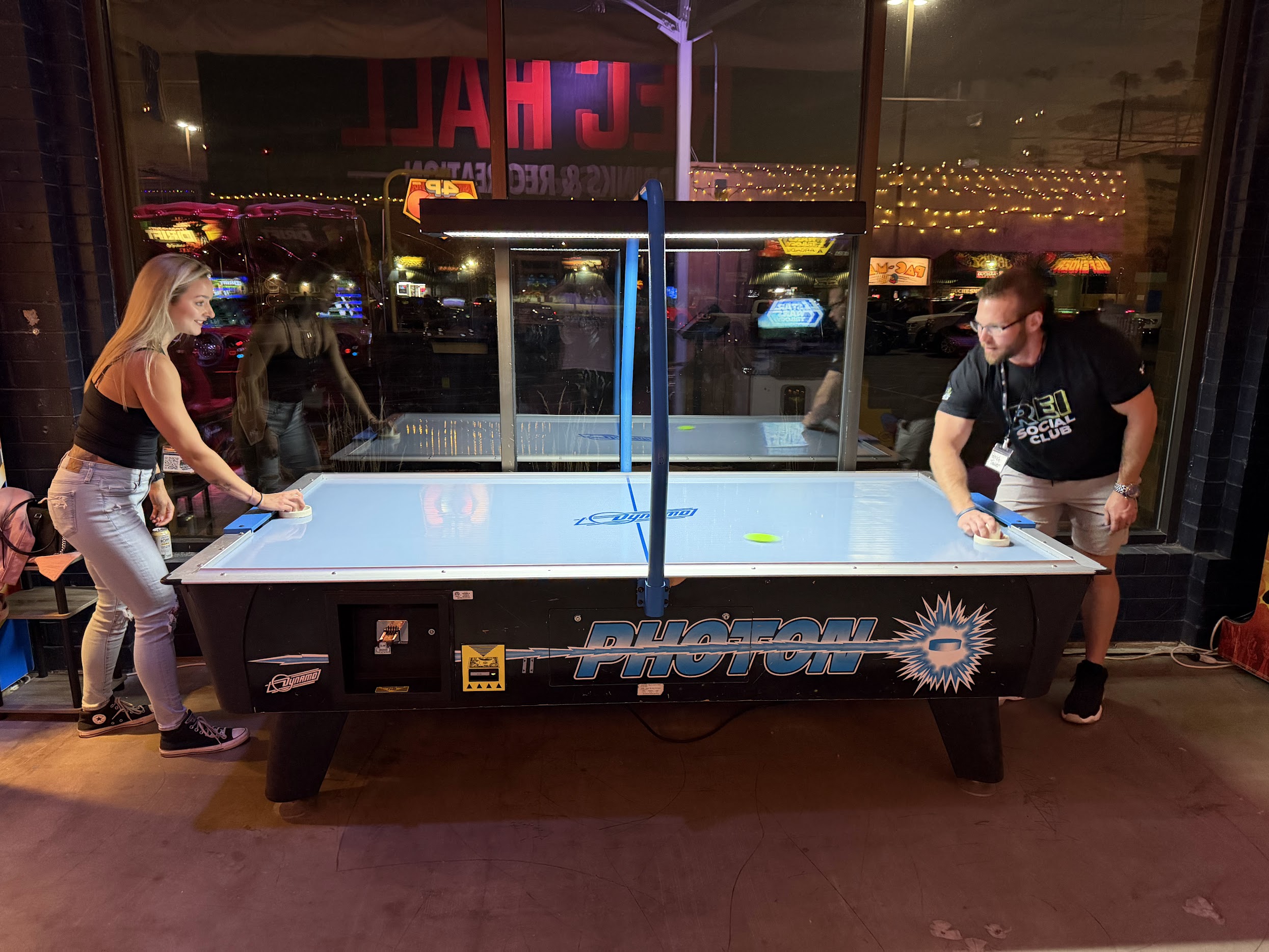 Air hockey. Nobody was safe.