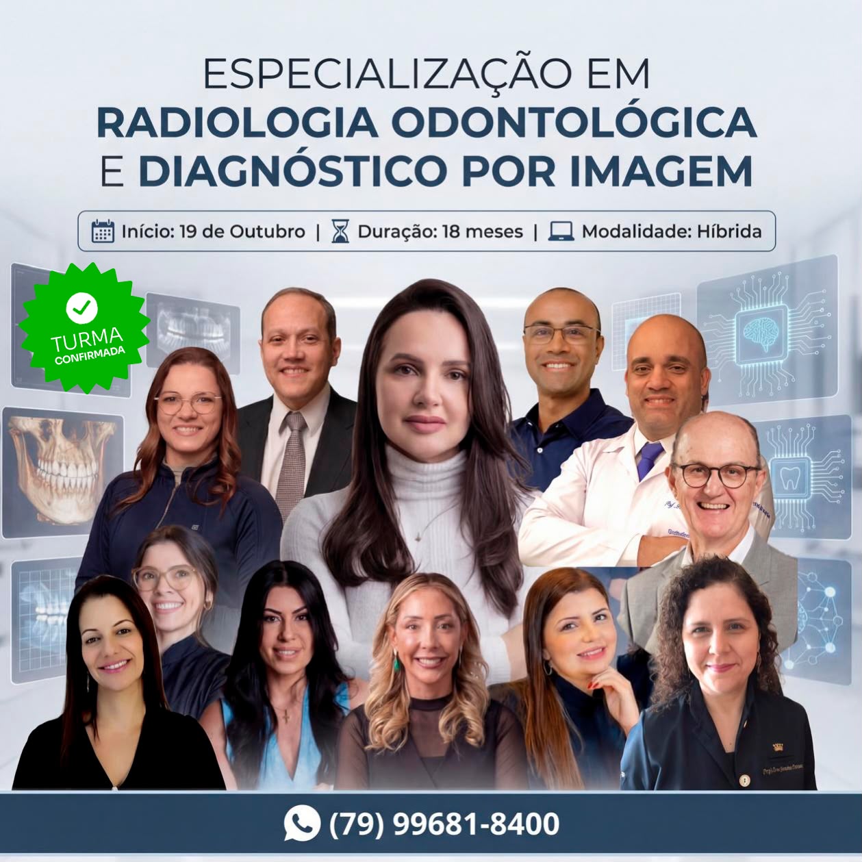 Arte oficial da Especialização em Radiologia Odontológica e Diagnóstico por Imagem — Instituto Gois Aguiar