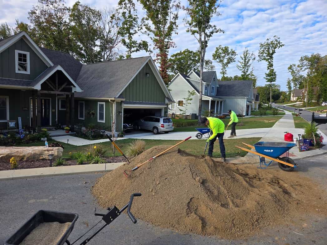 Seasonal yard cleanup clearing leaves and debris in Chattanooga