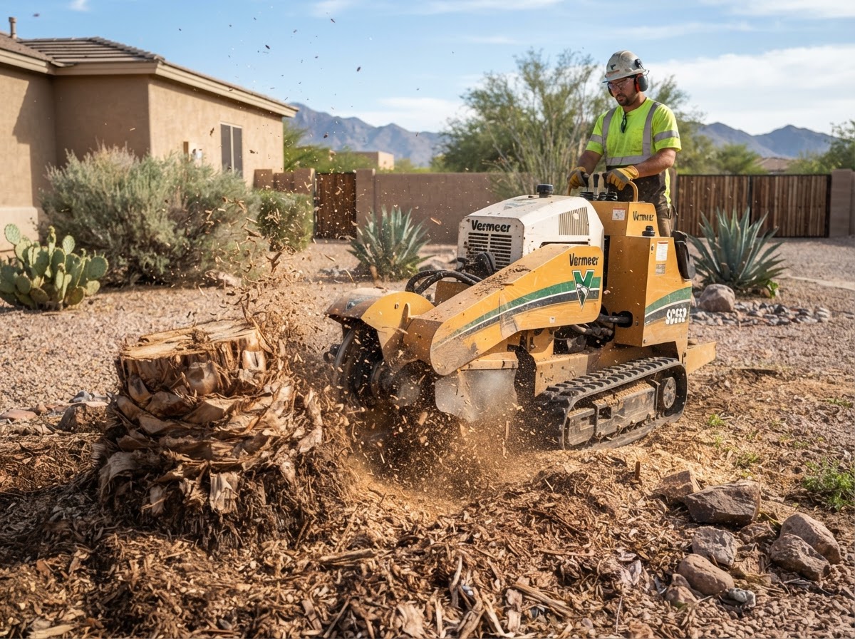 Industrial Stump Grinding & Root Eradication in Bakersfield and Palm Desert CA