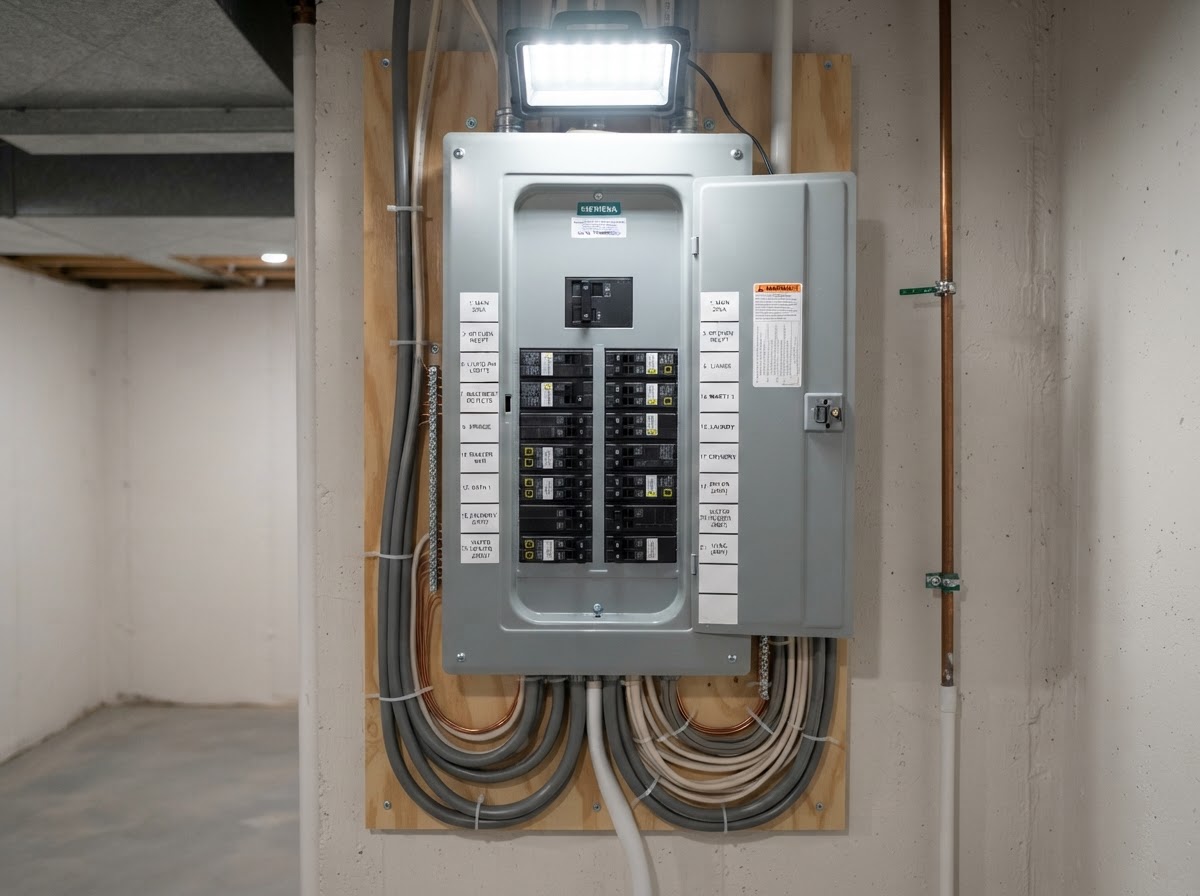 100A Fuse Box → Modern 200A Panel — after