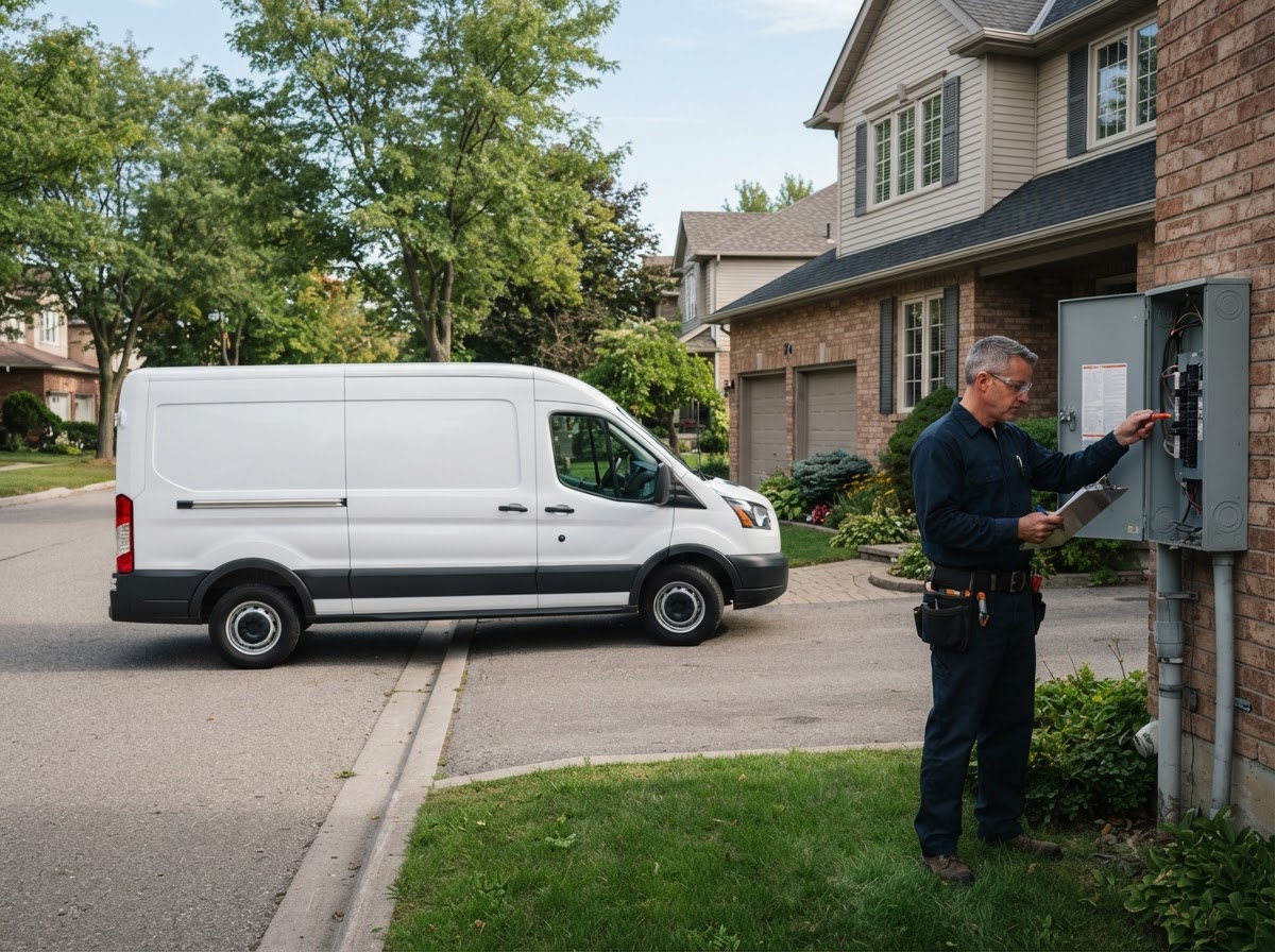 Almighty Electric LLC service van for code compliance and inspection repairs