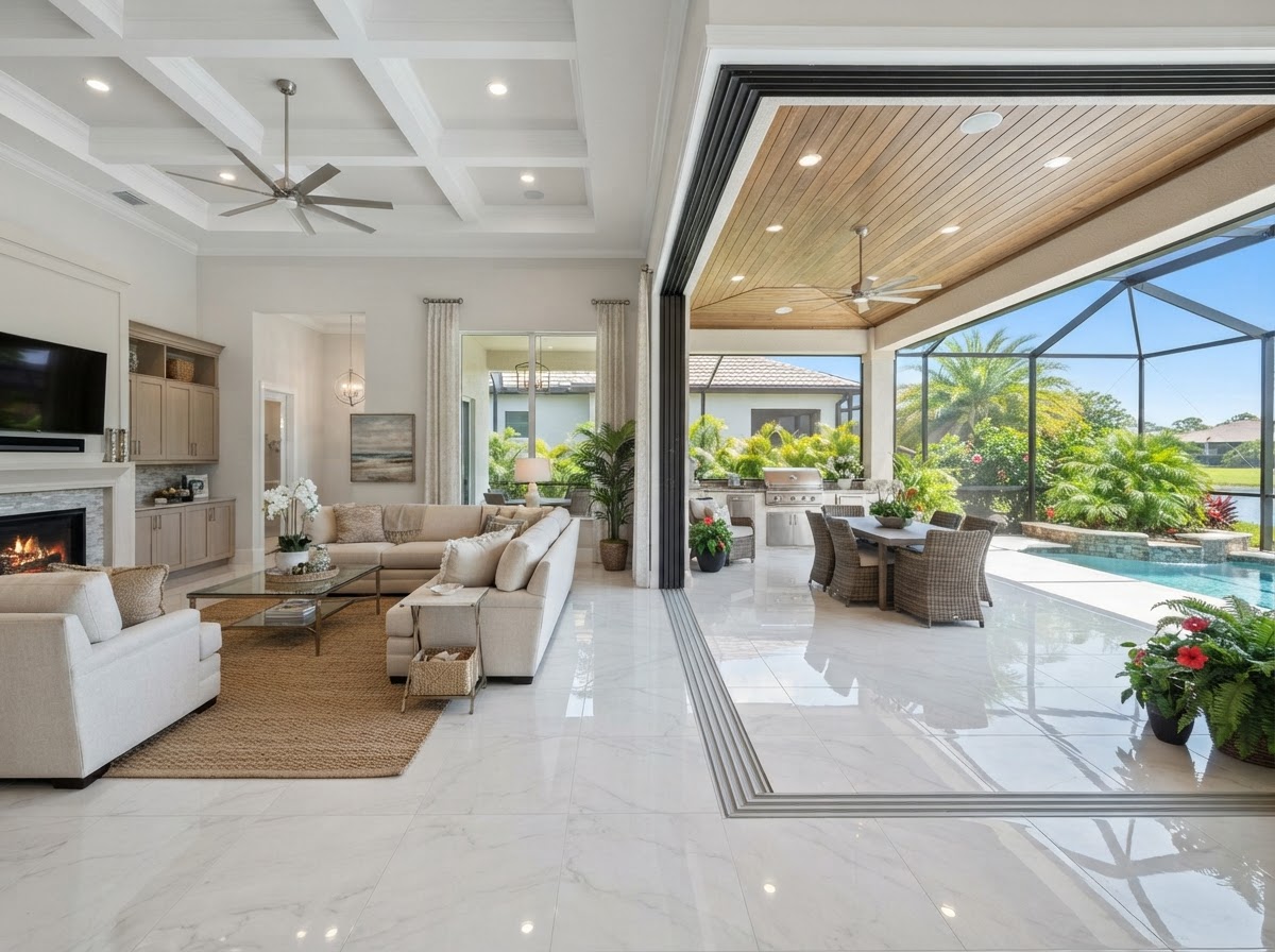 Whole-Home Open Concept Porcelain Floor Tile