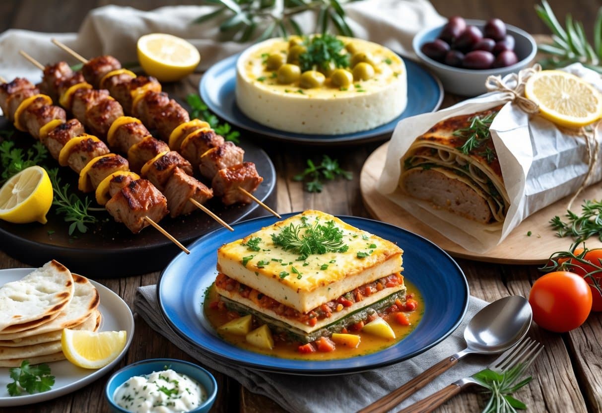 Greek cuisine — Souvlaki & Moussaka at Delish Expo