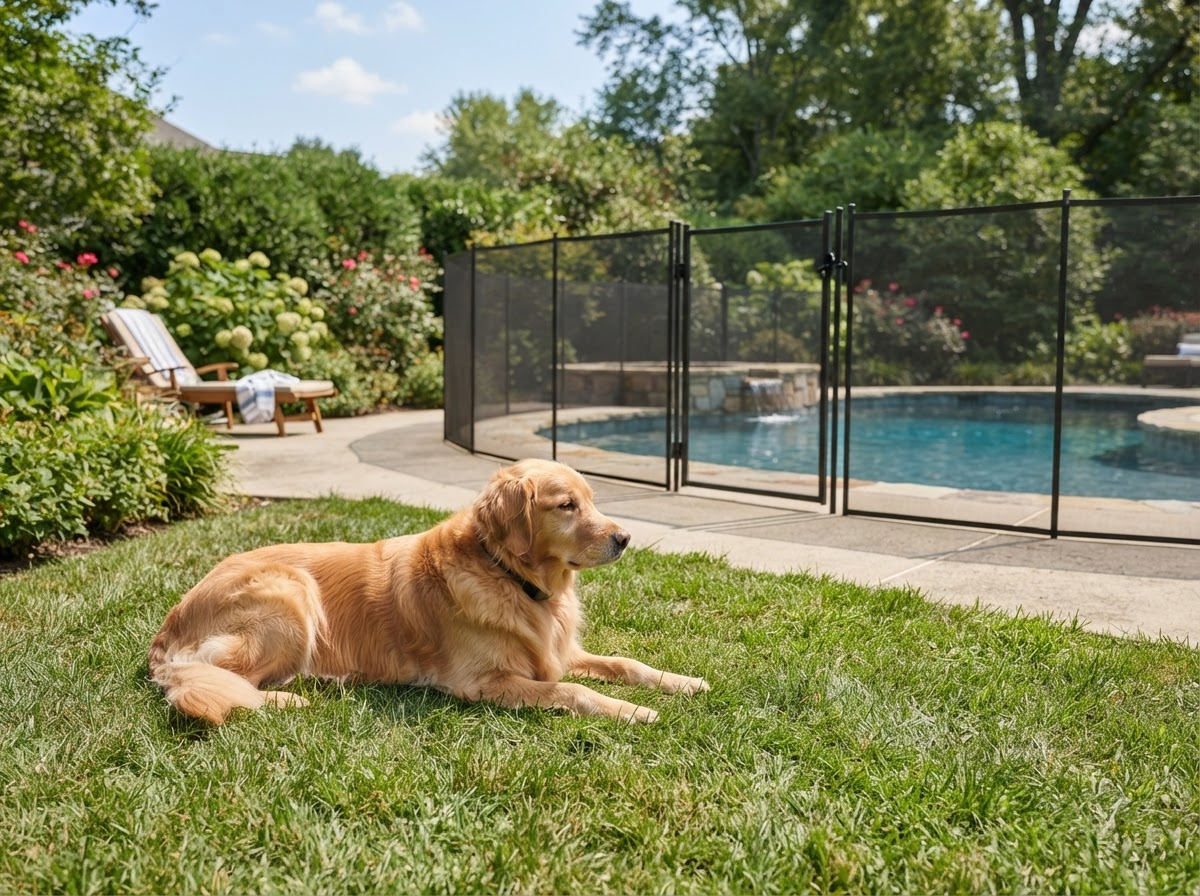 Outdoor Pet Fencing circumstance - Pool exclusion zone