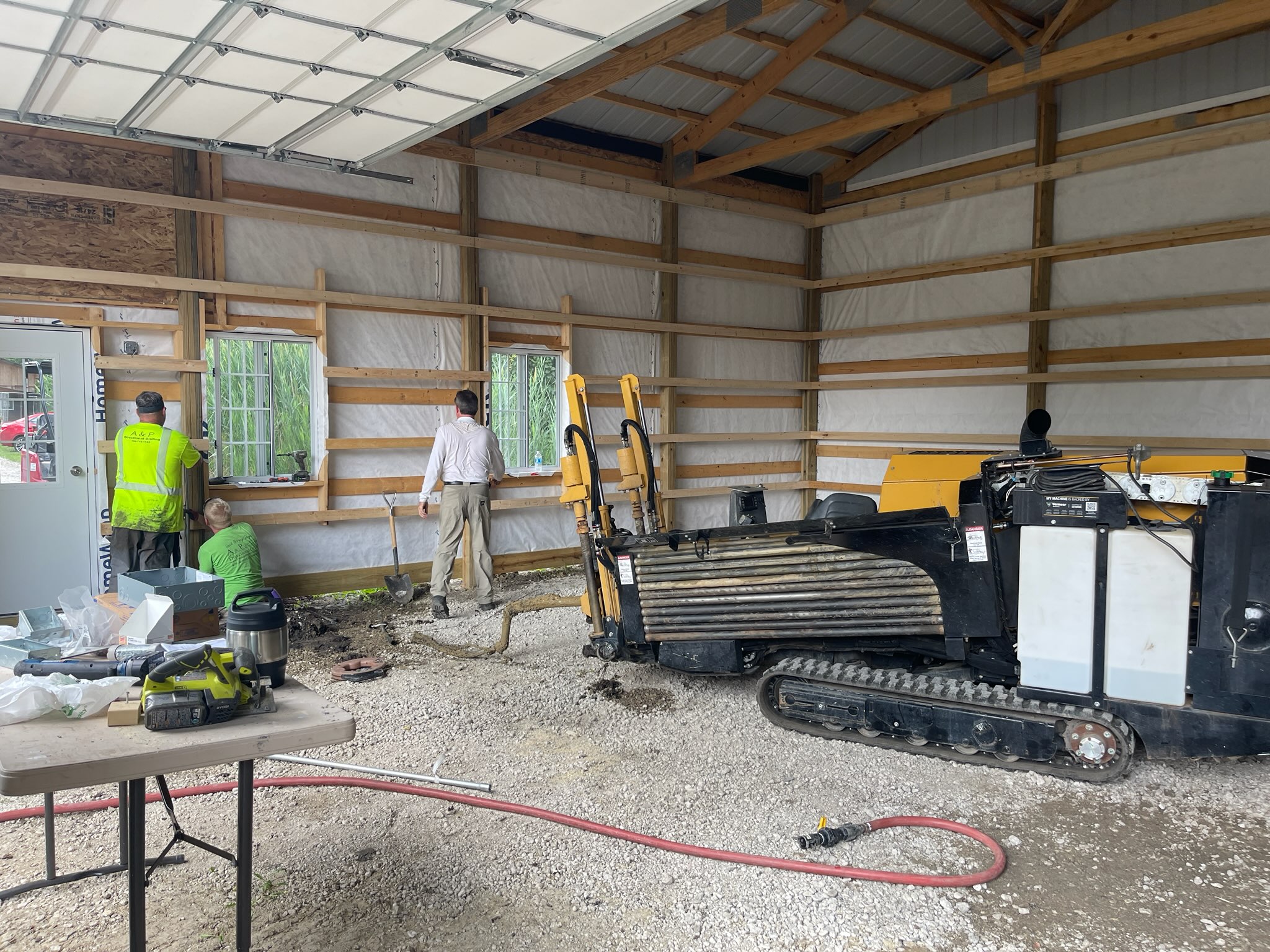 A&P Directional Drilling crew and machinery on site for underground drilling installation
