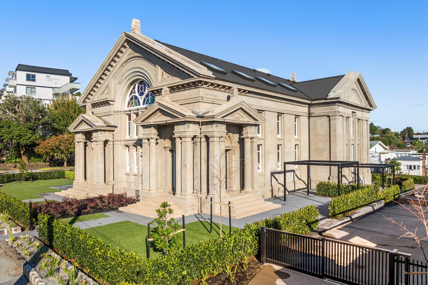 The restored Esplanade Heritage Church in Mt Eden, now four apartments