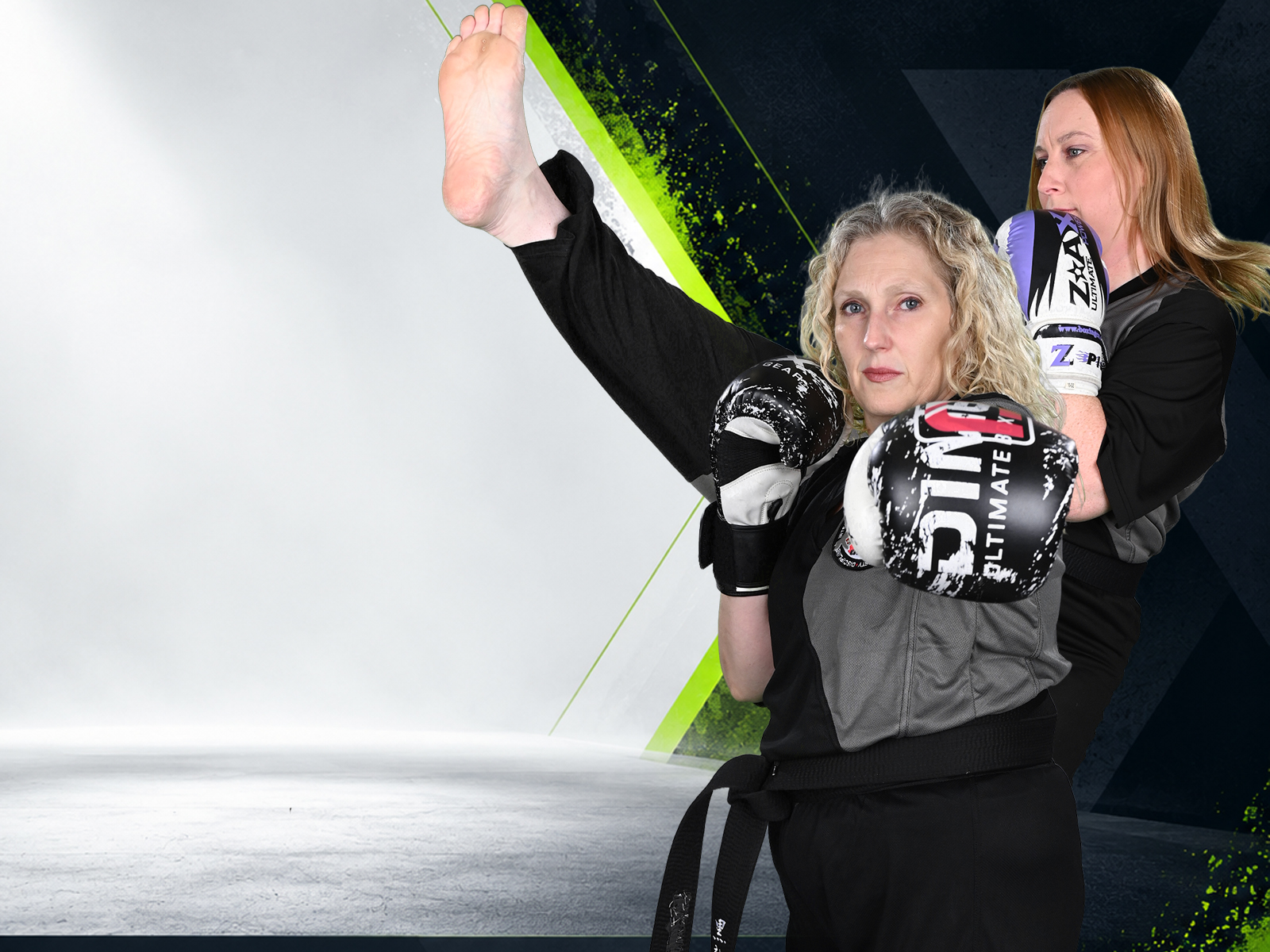 K60 Ladies Kickboxing students training at KRMA