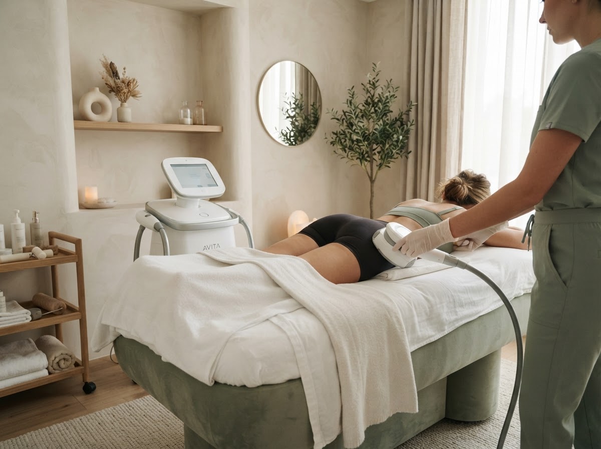 Body contouring treatment at a modern med-spa