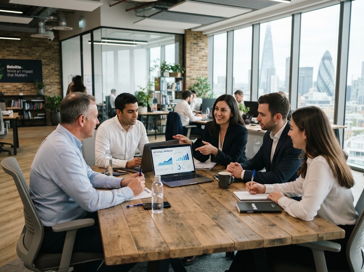 Business consultants meeting in a modern office