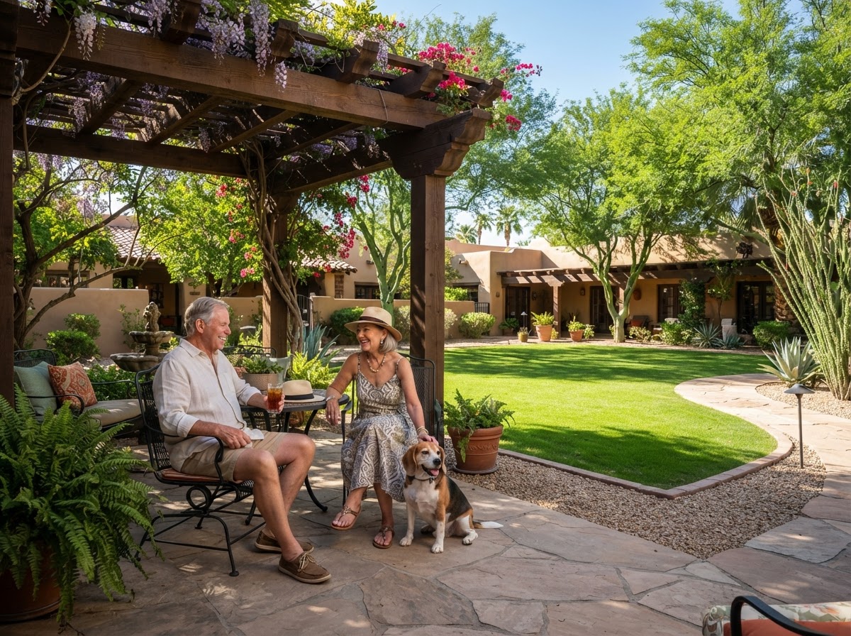 Clean backyard in Litchfield Park, Arizona maintained by Dog Gone Duty