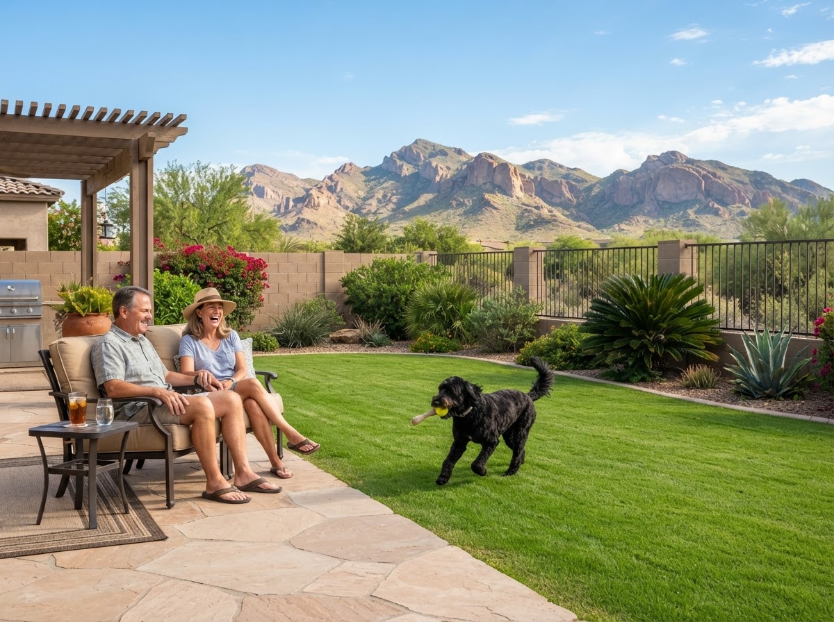 Clean backyard in Goodyear, Arizona maintained by Dog Gone Duty