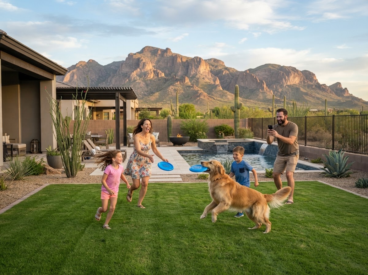 Clean backyard in Buckeye, Arizona maintained by Dog Gone Duty
