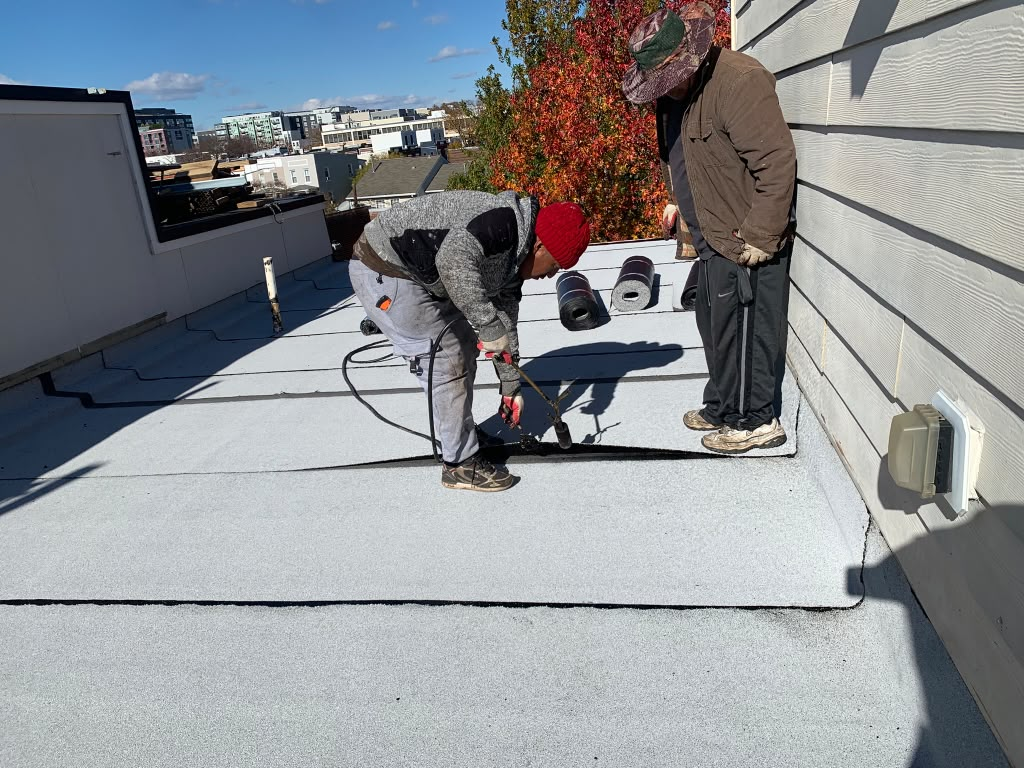 Torch-Down Flat Roof Installation