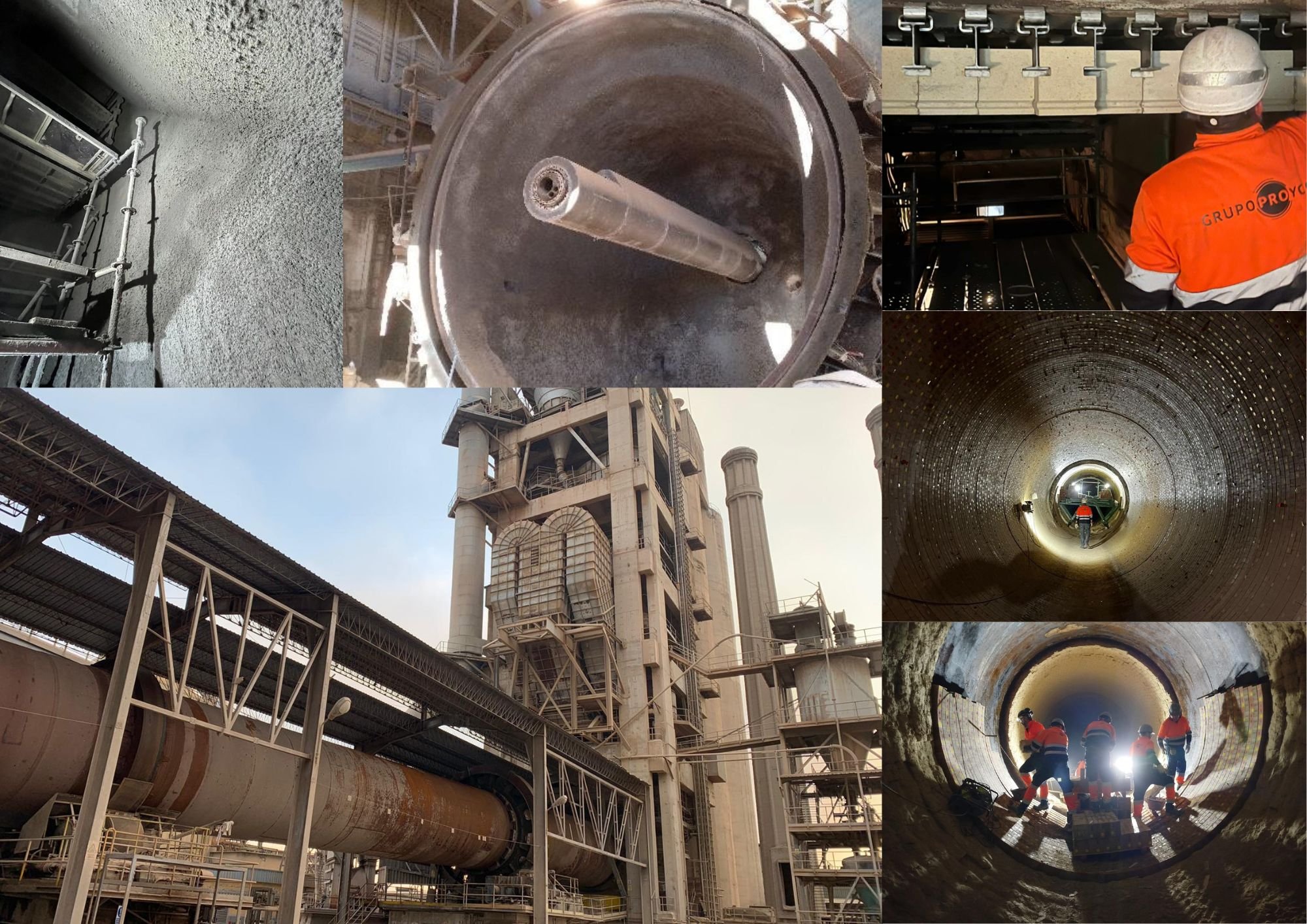 Real photograph of PROYCO project: Technical shutdown at Cement Plant: Rotary kiln Ø4.6 m and DOPOL tower