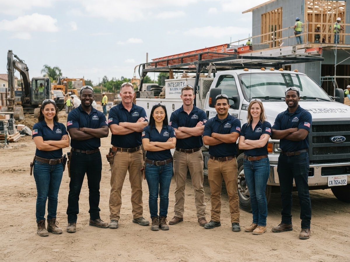 The Hartwell Roofing & Siding crew standing together outside