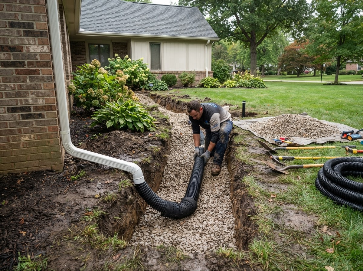 Drainage solution and grading work