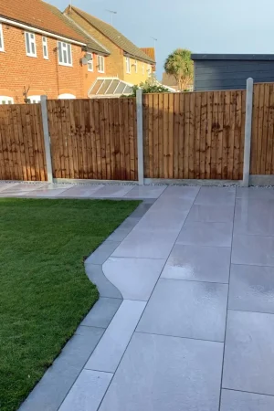 Indian sandstone patio with warm natural tones