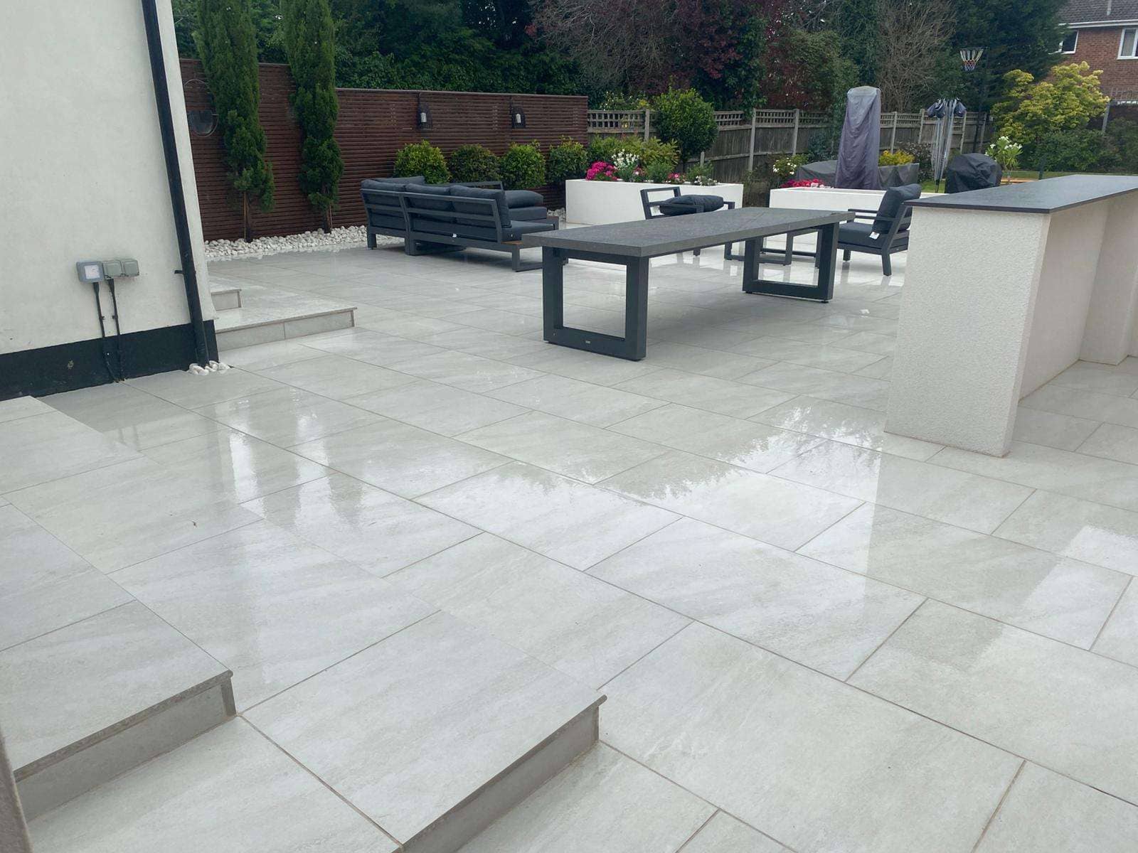 Garden patio and landscaping project overview in Essex