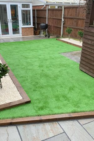 Artificial grass lawn installation in Billericay