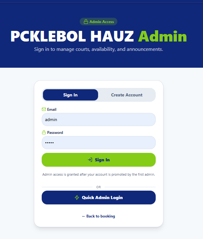 Admin Portal Screenshot
