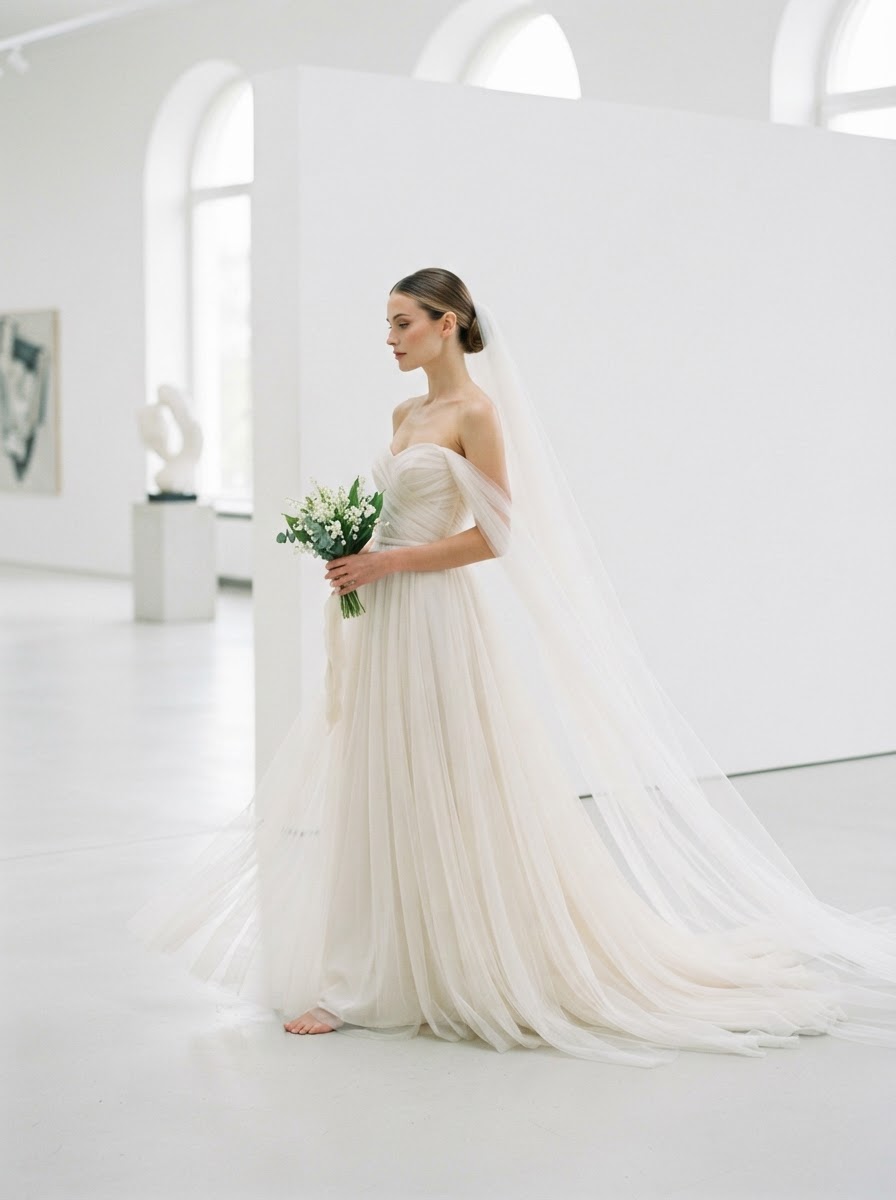 Silhouet No. 04 — Sheer Tulle Veil & Gown