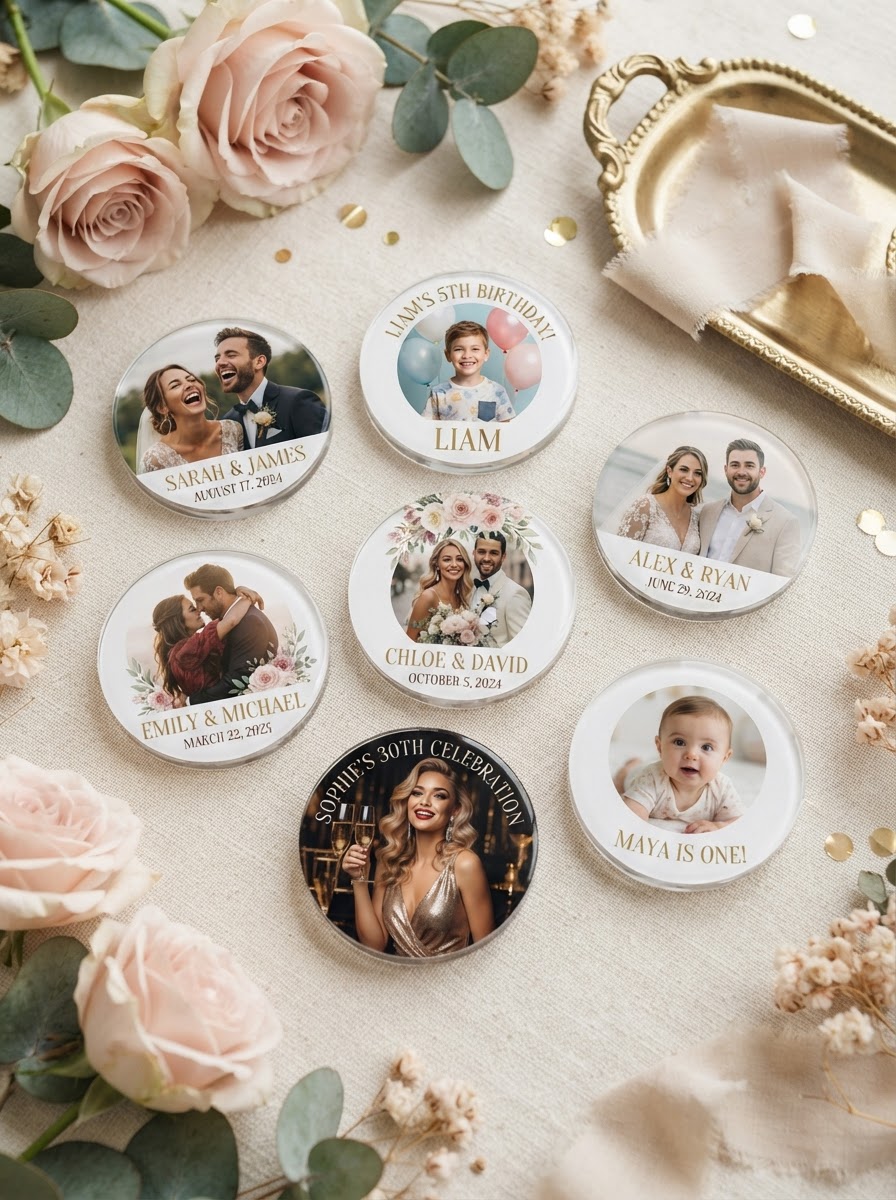 Customized Circle Acrylic Ref Magnet