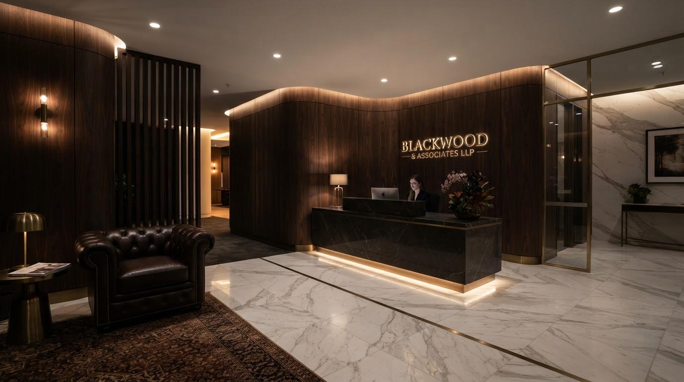 Reception area of a professional law office