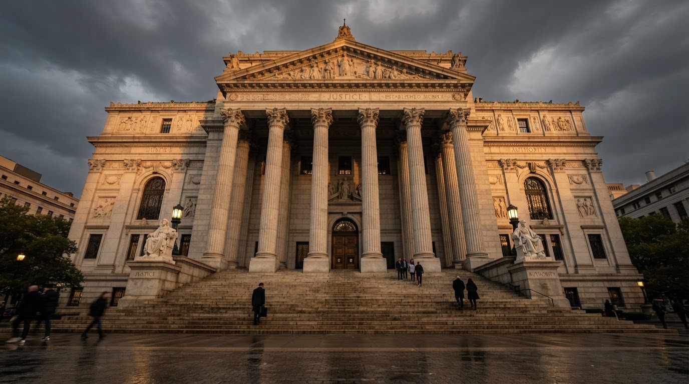Courthouse architecture with columns