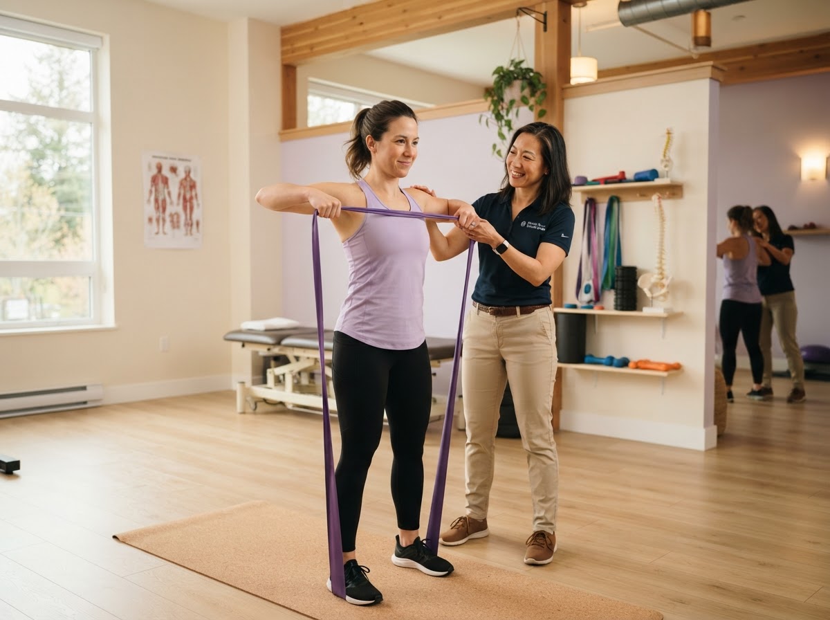 Patient working on mobility with a chiropractor
