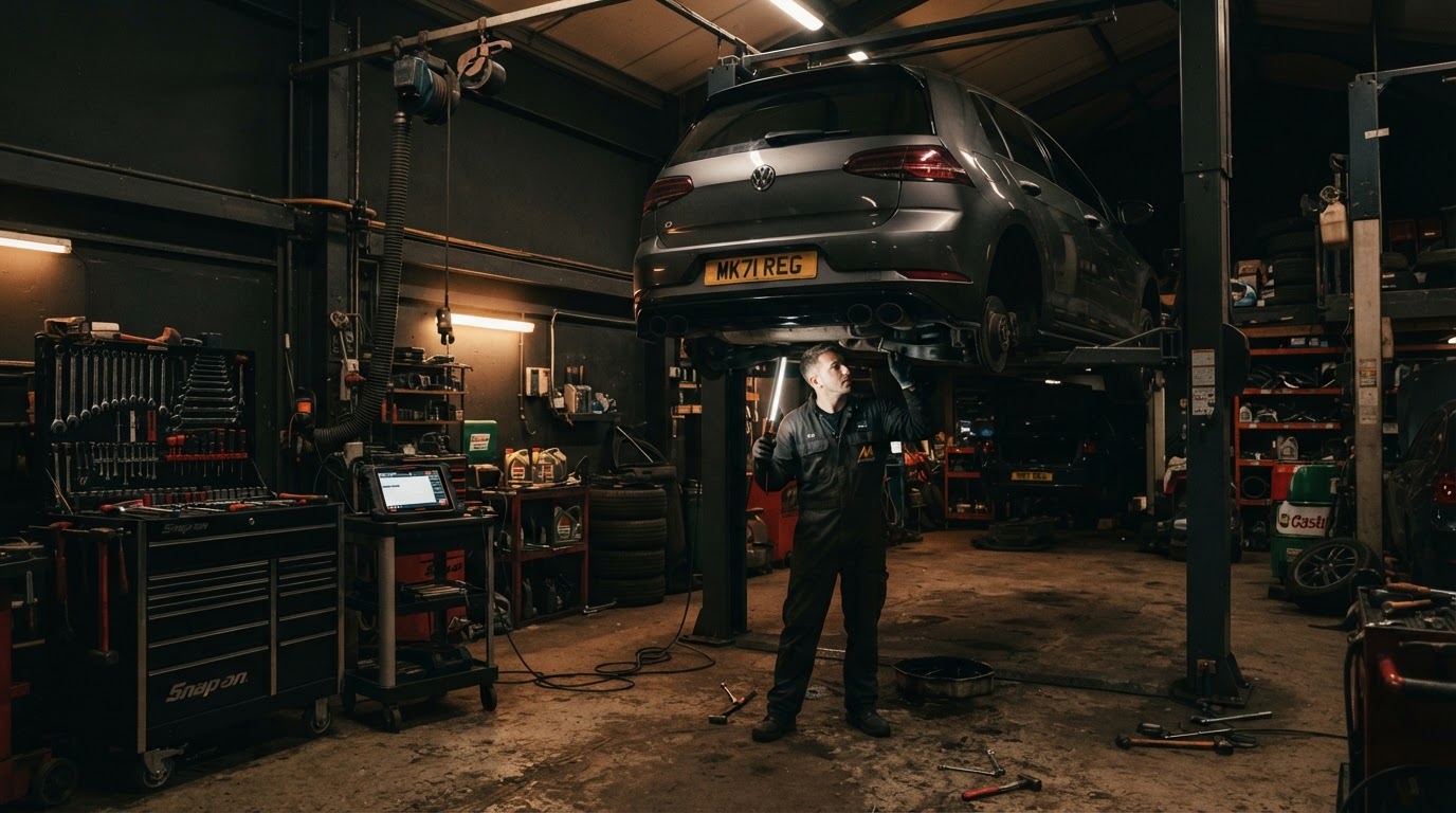 Professional garage workshop at William Jones Motors