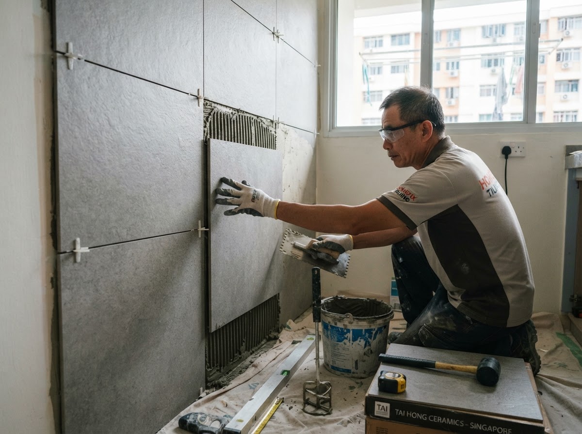 Wall tile installation