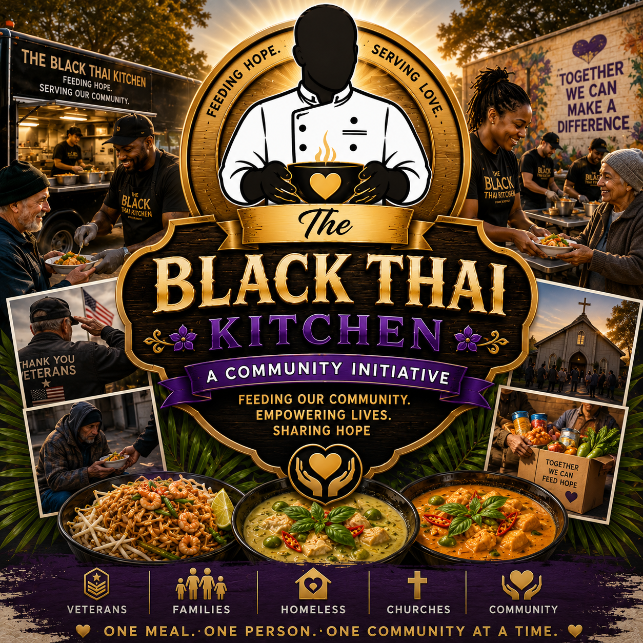 The Black Thai Kitchen website homepage.